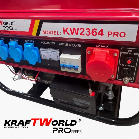 Четиритактов Бензинов генератор KraftWorld PRO 4.5 kW Агрегат за ток с електрически старт и акумулатор Четиритактов Бензинов генератор KraftWorld PRO 4.5 kW Агрегат за ток с електрически старт и акумулатор
