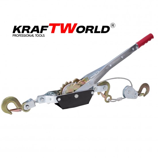 Лебедка 2т KraftWorld – със стоманено въже и 2 куки