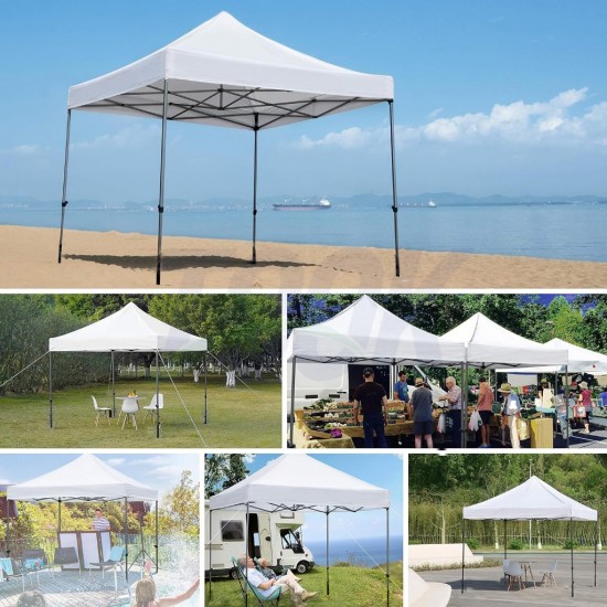 Бяла Сгъваема Градинска Шатра 3×3м тип Хармоника– стабилна, водоустойчива и лесна за разпъване