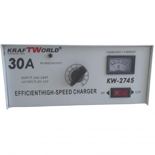Зарядно устройство KraftWorld KW-2745 – 30A, за 6V и 12V акумулатори