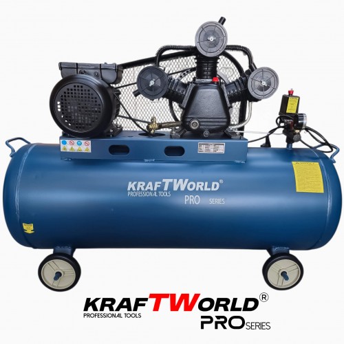 Трибутален въздушен компресор KraftWorld 200L | 4HP | 8 bar Трибутален въздушен компресор KraftWorld 200L | 4HP | 8 bar