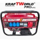 Четиритактов Бензинов генератор 4.5 kW с дистанционно запалване KraftWorld PRO Агрегат за ток с електрически старт и акумулатор