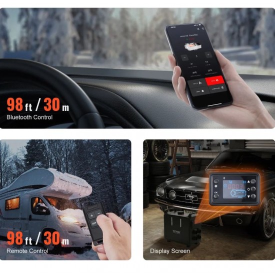 Автономна дизелова печка 8 kW, 4 изхода, Bluetooth APP и CO аларма