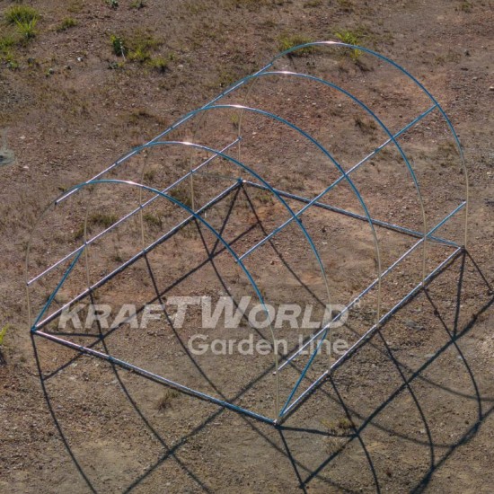 Оранжерия с навиващи страни KraftWorld 4×3×2м – Парник с усилена конструкция и 8 прозореца, армирано UV покритие