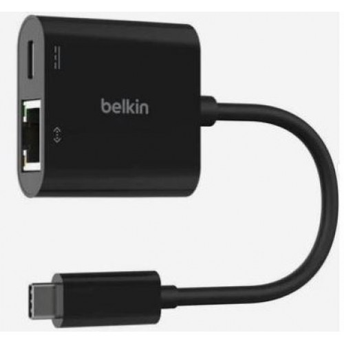 Адаптер Belkin Connect USB-C , 100W с Gigabit Ethernet порт и USB-C порт - 1000 Mbps за бърза интернет връзка