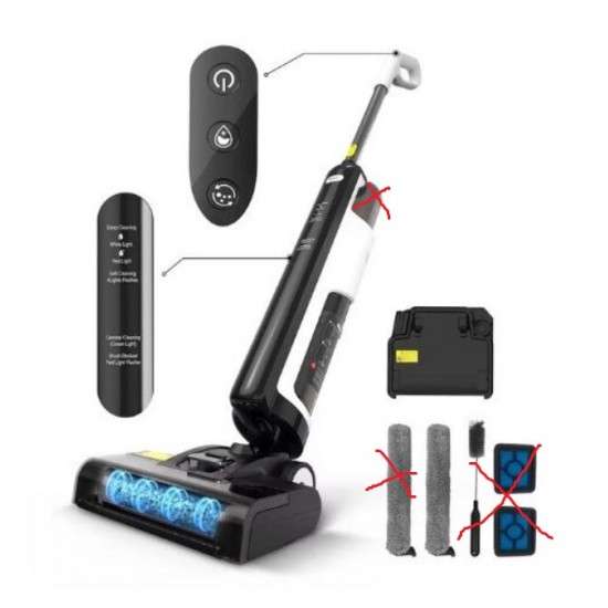 Вертикална прахосмукачка Redkey W12 SE, самопочистваща се, 2л, черна