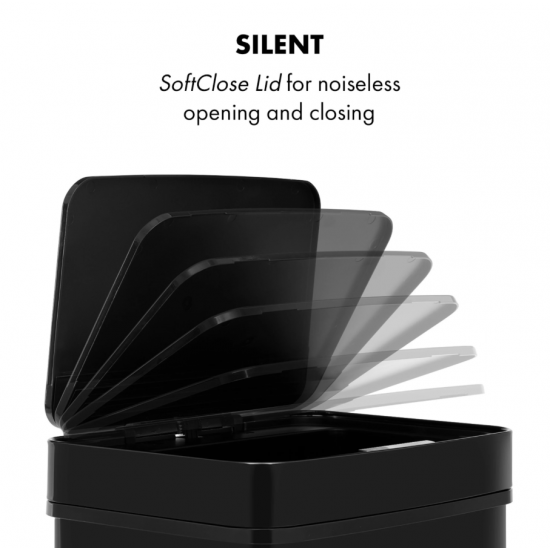 Кош за отпадъци Touchless Black Stainless Steel